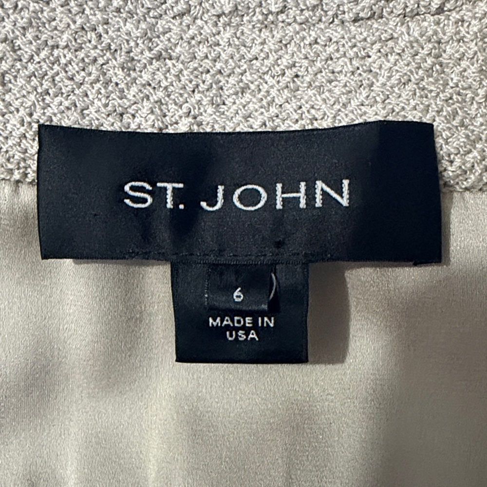 St. John Santana Knit Blazer With Suede Trim Size 6 - Picture 8 of 13